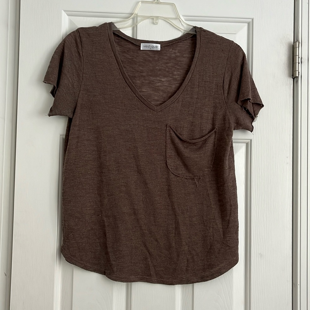 Vestique Light Brown Short Sleeve S
